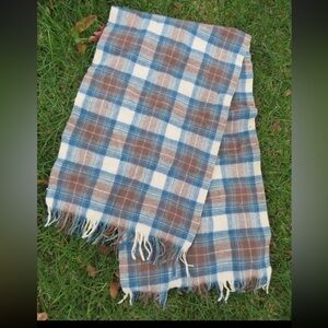 Pendleton Blue and Brown Plaid Scarf